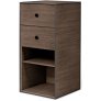 2 Lades 70x35 cm, Gerookt Eikenhout