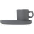 Espressokop en Schoteltje 2 stuks 5 cl, Tin