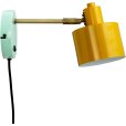 Wandlamp 30 cm, Curry/Messing/Turkoois
