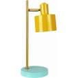 Oplaadbare Tafellamp Mini LED H28 cm, Kersenrood/Messing/Turquoise