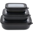 Laag Rechthoekig Vershouddozen 3 stuks, Zwart