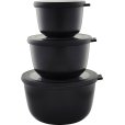 Hoog Vershouddozen 3 stuks, Zwart
