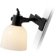 Klemlamp H22 cm, Zwart/Opaal