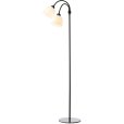 Vloerlamp 2-armig H 130 cm, Zwart/Opaal