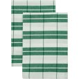 Theedoek 2 stuks 50x70 cm, Groen/Wit