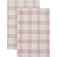 Theedoek 2 stuks 50x70 cm, Rood/Wit