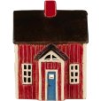 Visby Waxinelichthuisje H17,5 cm, Blauw/Rood