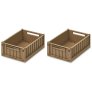 LIEWOOD Weston Vouw-/Opbergkrat 2 stuks 18x25 cm, Oat