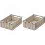 LIEWOOD Weston Vouw-/Opbergkrat 2 stuks 18x25 cm, Sandy