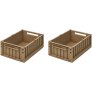 LIEWOOD Weston Vouw-/Opbergkrat 2 stuks 25x36 cm, Oat