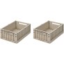 LIEWOOD Weston Vouw-/Opbergkrat 2 stuks 25X36 cm, Sandy
