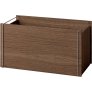 Opbergdoos 60x33x31 cm, Gerookt Eikenhout/Roestvrij Staal