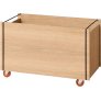Opbergdoos met Wielen 60x31x38,2 cm, Eiken/Zwart