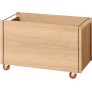 Opbergbox met Wielen 60x31x38,2 cm, Eikenhout/Roestvrij Staal