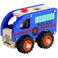 Politiebus met Rubberen Wielen 18 cm, Blauw