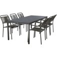 Tuinmeubel set met Pure Tafel 197 cm en 6 Verona Stoelen, Antraciet