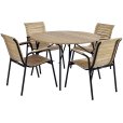 Tuinmeubel set met Magnolia Tafel 110 cm en 4 Bellevue Stoelen, Antraciet
