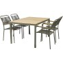 Tuinmeubelset met Toscana Tafel 132 cm en 4 Verona Stoelen, Olijfgroen