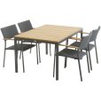 Tuinmeubelset met Toscana Tafel 132 cm en 4 Siena Stoelen, Antraciet