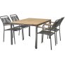 Tuinmeubel set met Toscana Tafel 132 cm en 4 Verona Stoelen, Antraciet