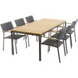 Tuinmeubelset met Toscana Tafel 197 cm en 6 Siena Stoelen, Antraciet