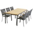 Tuinmeubelset met Toscana Tafel 197 cm en 6 Ravello Stoelen, Antraciet
