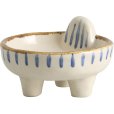 Olef Schaal &Oslash;9 cm, Wit/Blauw
