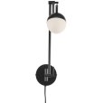 Wandlamp 76,6 cm, Zwart/Opalwit