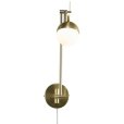 Wandlamp 76,6 cm, Messing/Opalwit