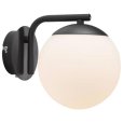 Wandlamp 20,3 cm, Opaalwit/Zwart