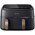 Airfryer met Twee Mandjes 9 L, Houtskoolgrijs