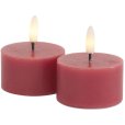 Theelicht LED 2 stuks &Oslash;6/H3,4 cm, Rose Plum