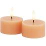 Theelicht LED 2 stuks Ø6/H3,4 cm, Peach