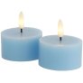 Theelicht LED 2 stuks Ø6/H3,4 cm, Blue Sky