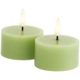 Theelicht LED 2 stuks &Oslash;6/H3,4 cm, Spring Green