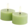 Theelicht LED 2 stuks Ø6/H3,4 cm, Spring Green