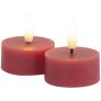 Theelicht LED 2 stuks Ø4,5/H2,2 cm, Rose Plum