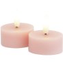 Theelicht LED 2 stuks Ø4,5/H2,2 cm, Light Pink