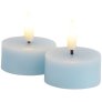 Theelicht LED 2 stuks Ø4,5/H2,2 cm, Blue Sky