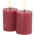 Stompkaars LED 2 stuks &Oslash;5/H6,5 cm, Rose Plum