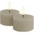 Theelicht LED 2 stuks &Oslash;6/H3,4 cm, Warm Grey