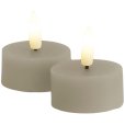 Theelicht LED 2 stuks &Oslash;4,5/H2,2 cm, Warm Grey