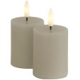 Stompkaars LED 2 stuks &Oslash;5/H6,5 cm, Warm Grey