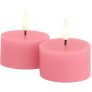 Theelicht LED 2 stuks Ø4,5/H2,2 cm, Old Rose