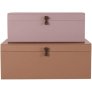 Opbergkist 2 stuks, Beige/Roze