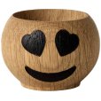 Eierdopje Heart Eyes H4 cm, Eikenhout