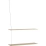 Plank 80 cm, Wit Gepigmenteerd Eiken/Staal