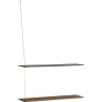 Plank 80 cm, Gerookt Eikenhout/Messing