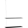 Plank 80 cm, Zwart Eikenhout/Staal