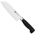 Santoku Mes 18 cm, Zwart